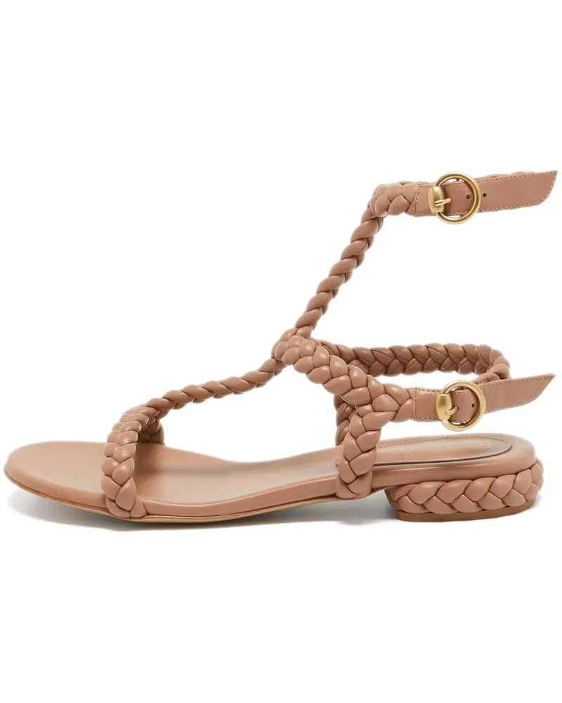 Gianvito Rossi Pre-owned Sorrento Sandalen mit geflochtenem Riemen - Nude Nude