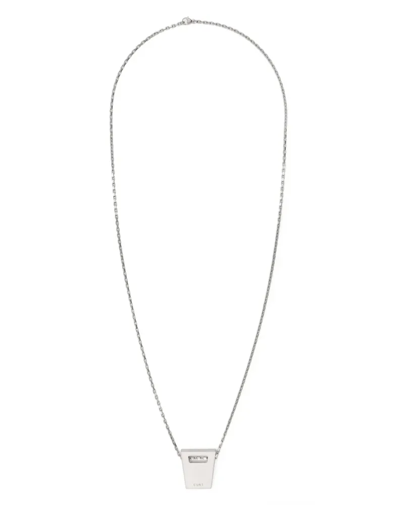 Rick Owens Halskette mit graviertem Logo-Anhänger - Silber Silber