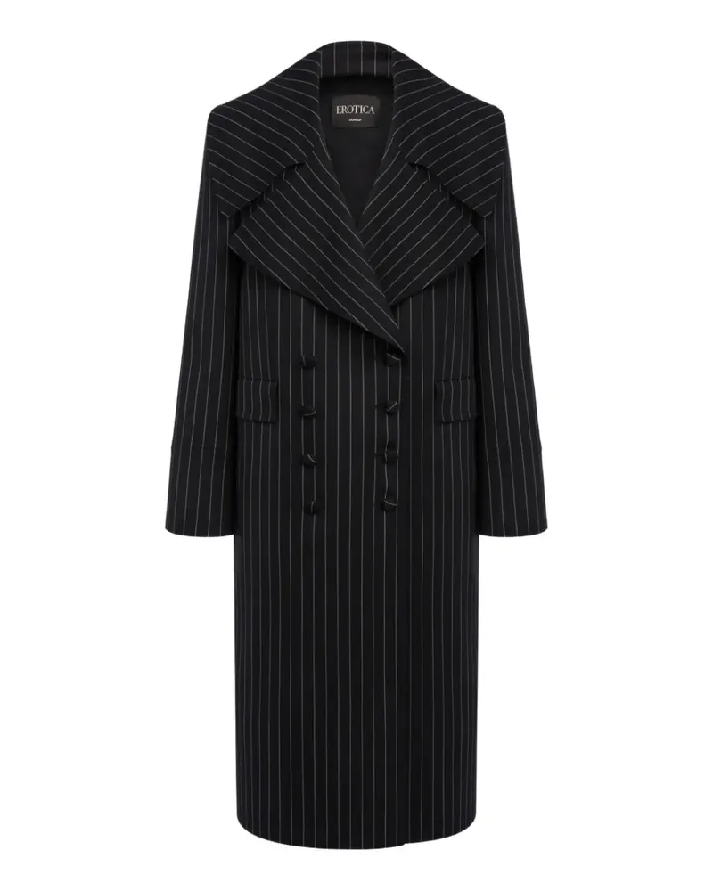 Dondup pinstripe-pattern double-breasted coat - Schwarz Schwarz