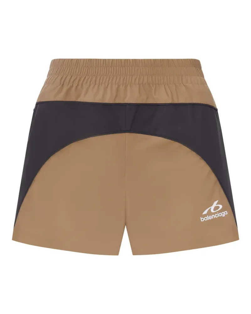 Balenciaga logo-print panelled running shorts - Braun Braun