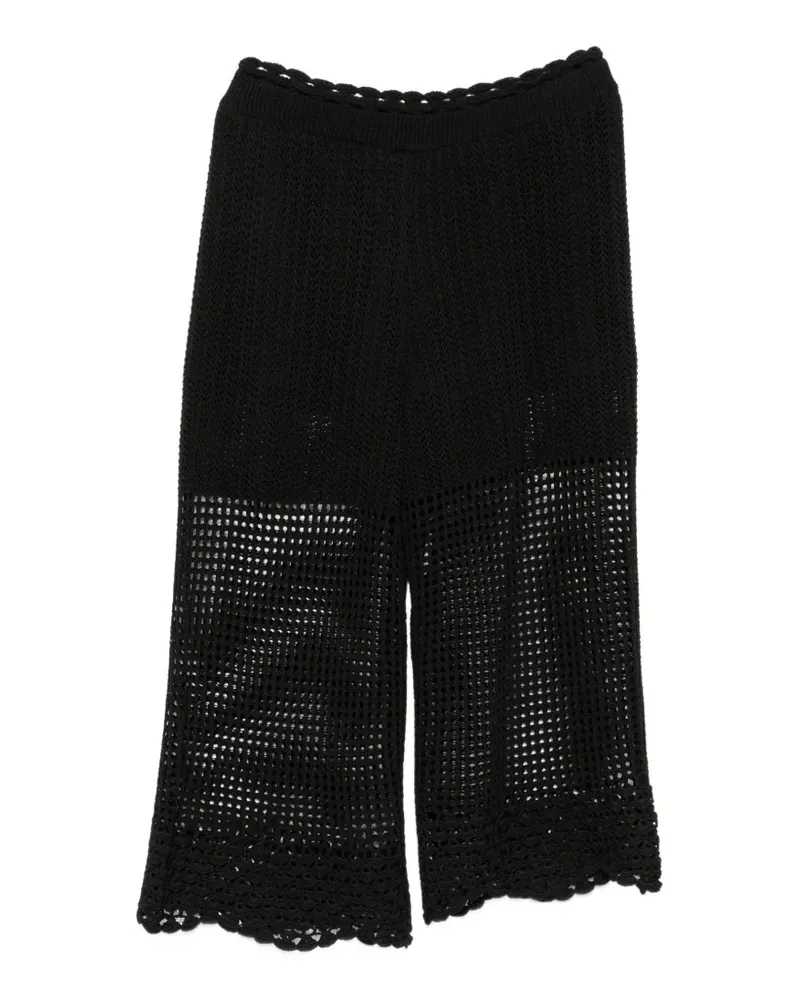 IRO crochet-knit scalloped-hem trousers - Schwarz Schwarz