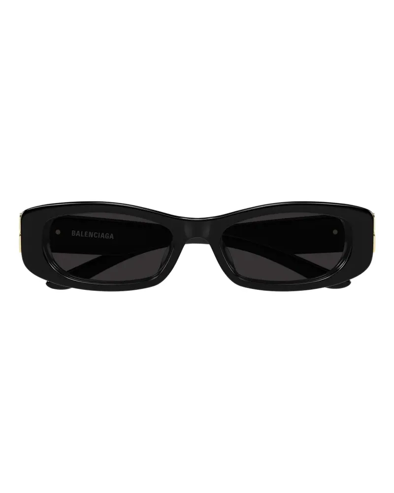 Balenciaga Eckige Cosmo Sonnenbrille mit Logo-Schild - Schwarz Schwarz