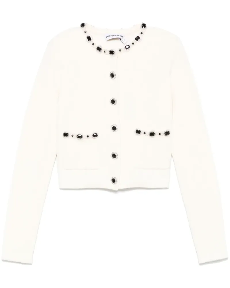 Self-Portrait Cardigan mit Kristallverzierung - Nude Nude