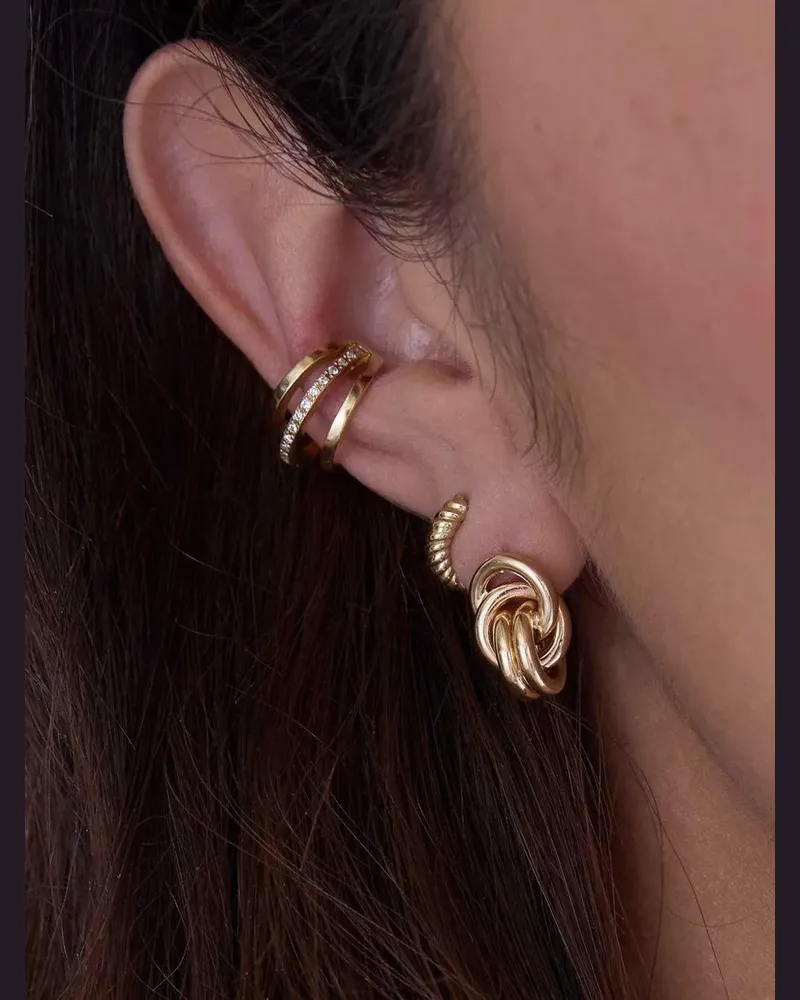 ZOË CHICCO Große 14kt Link Knot Gelbgoldohrringe Gold