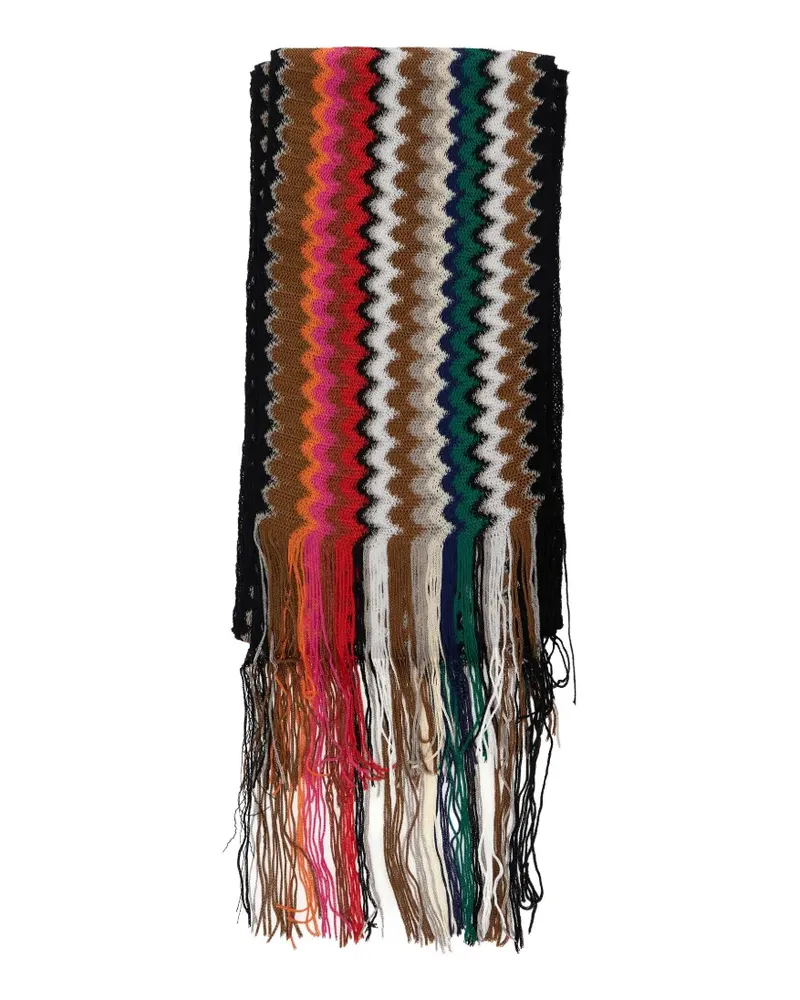 Missoni chevron fringed scarf - Braun Braun