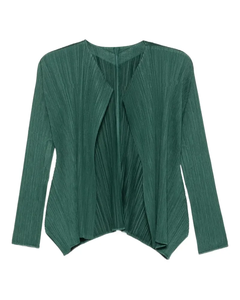 Issey Miyake pleated asymmetric cardigan - Grün Grün