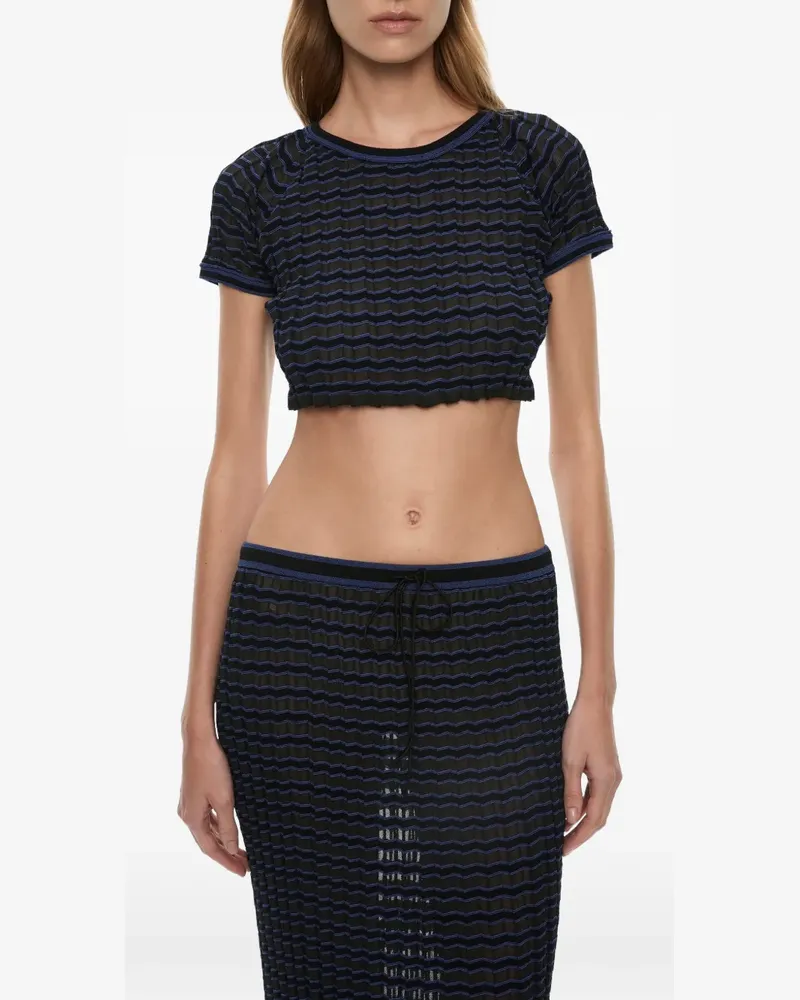 Christopher Esber Gestreiftes Verano T-Shirt - Schwarz Schwarz