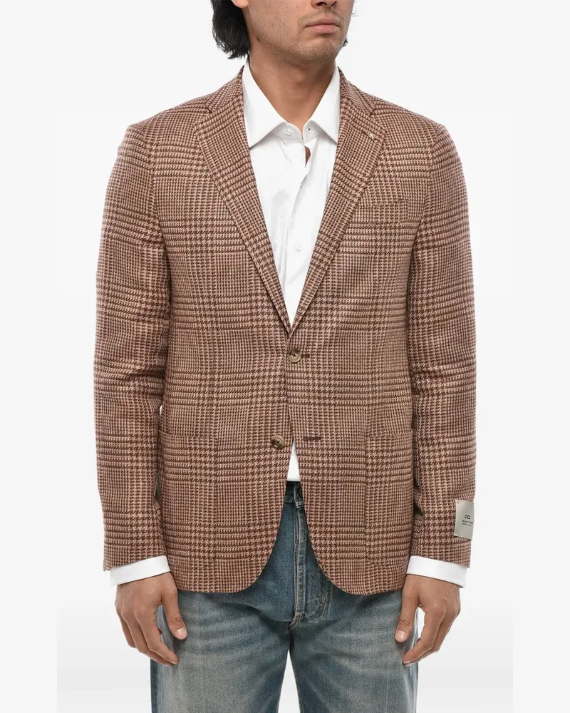 Corneliani single-breasted plaid blazer - Braun Braun