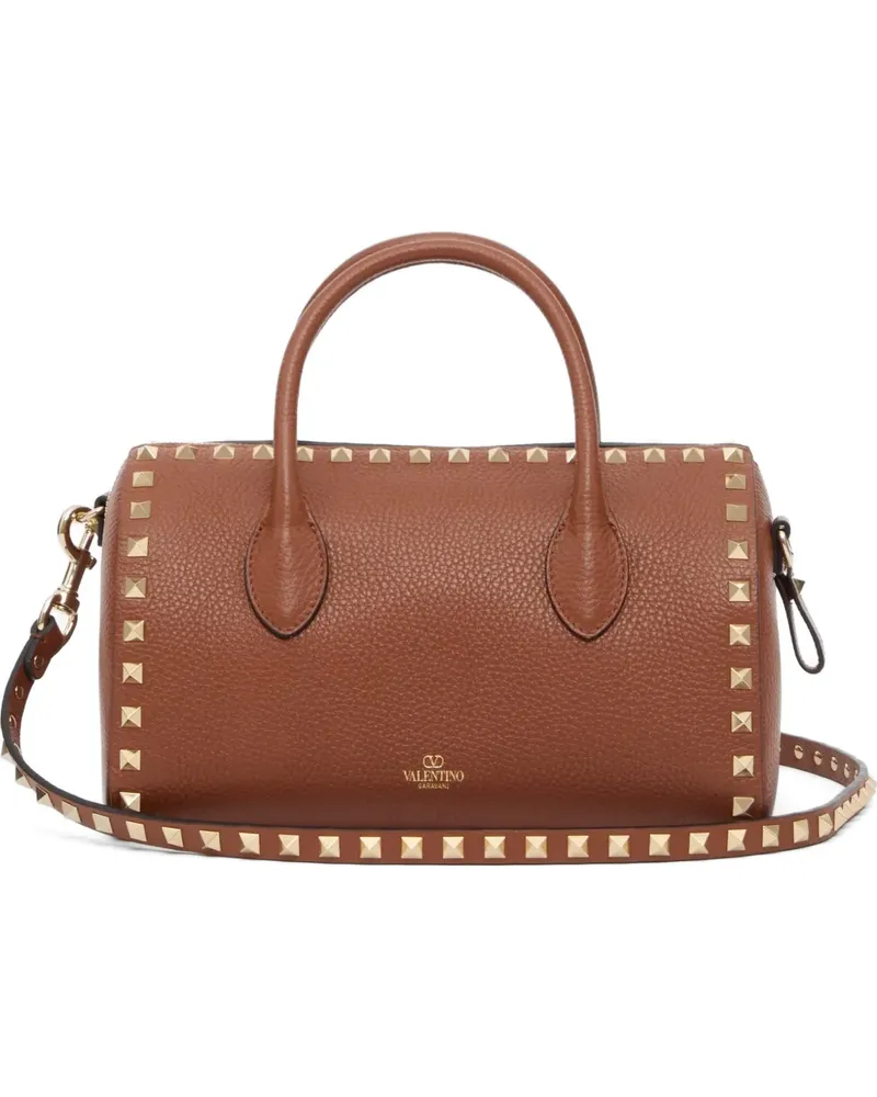 Valentino Garavani Rockstud grainy calfskin handbag - Braun Braun