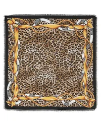 Moschino Seidenschal mit Leoparden-Print Schwarz