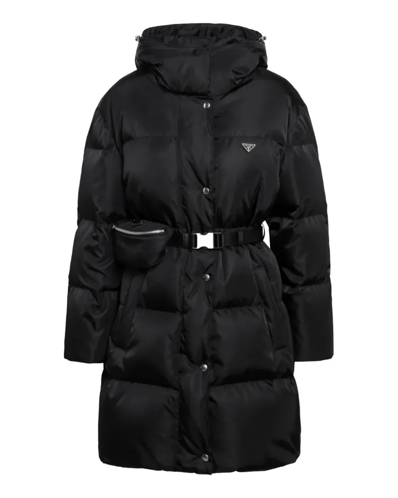 Prada Steppmantel mit Gürtel - Schwarz Schwarz