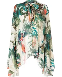 Roberto Cavalli Bluse mit Dschungel-Print Nude