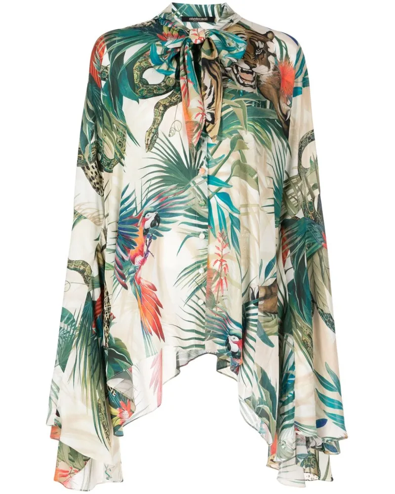 Roberto Cavalli Bluse mit Dschungel-Print - Nude Nude