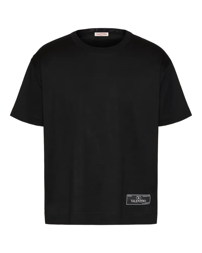 Valentino Garavani T-Shirt mit Logo-Patch - Schwarz Schwarz