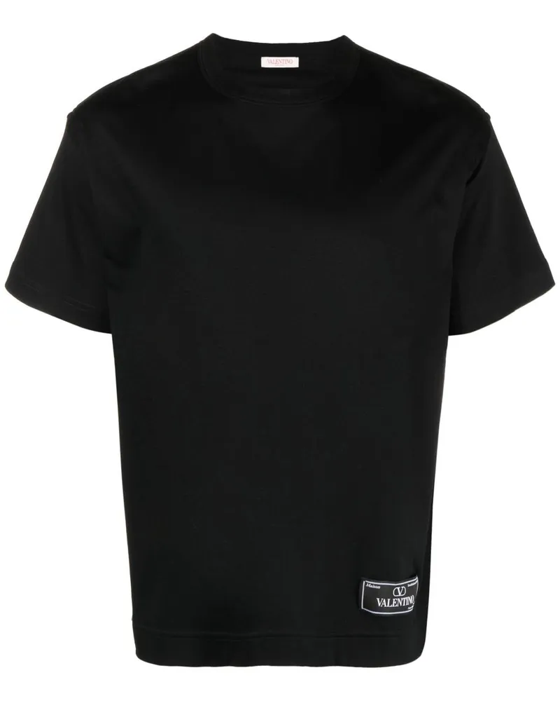 Valentino Garavani T-Shirt mit Logo-Patch - Schwarz Schwarz