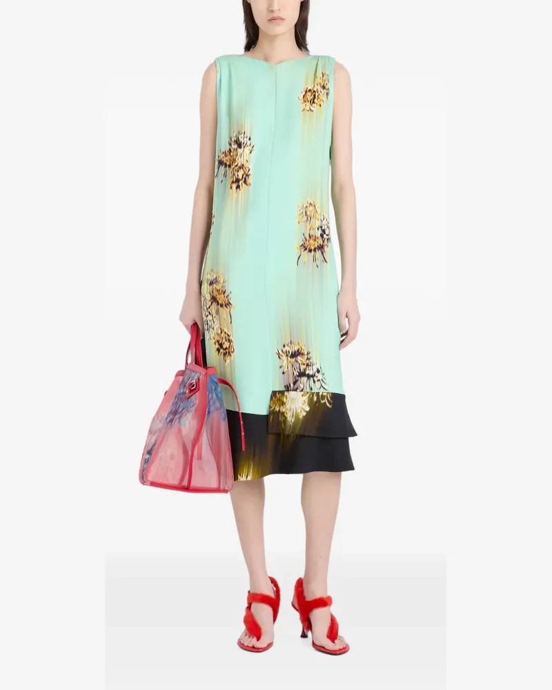 Proenza Schouler Rhetta Midikleid mit Print - Grün Grün