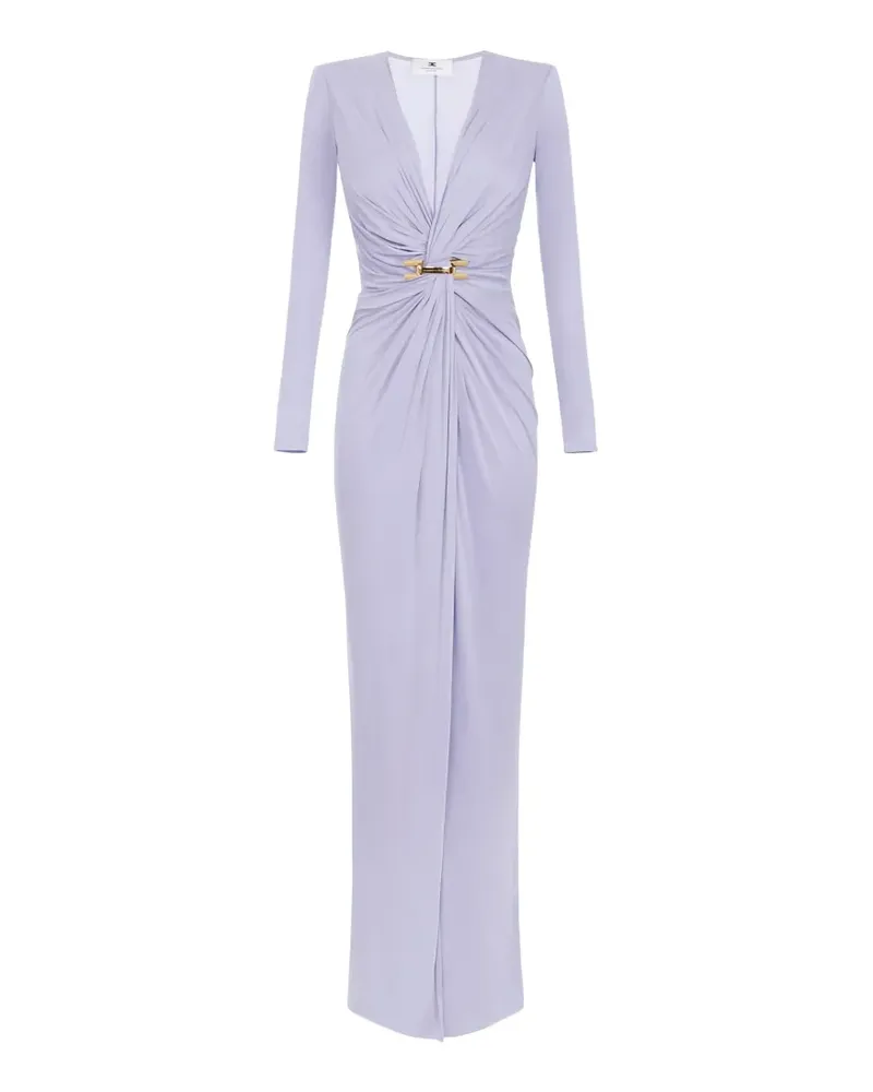 Elisabetta Franchi V-neck draped maxi dress - Violett Violett