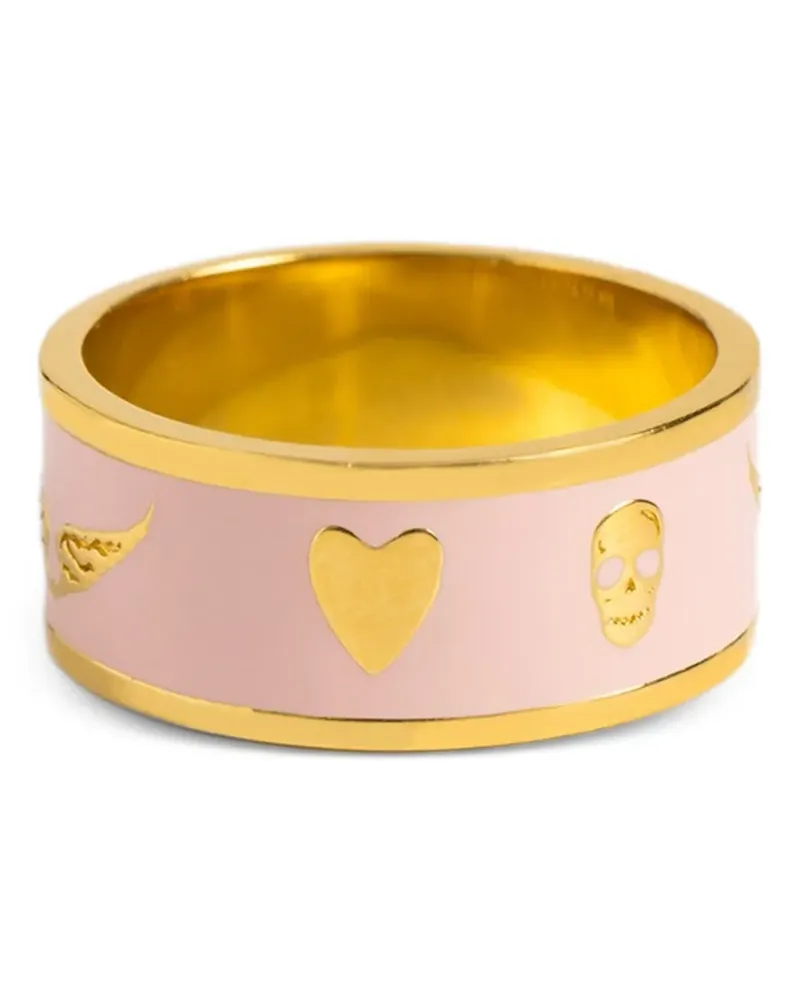 Zadig & Voltaire Emaillierter Ring mit Totenkopf - Gold Gold