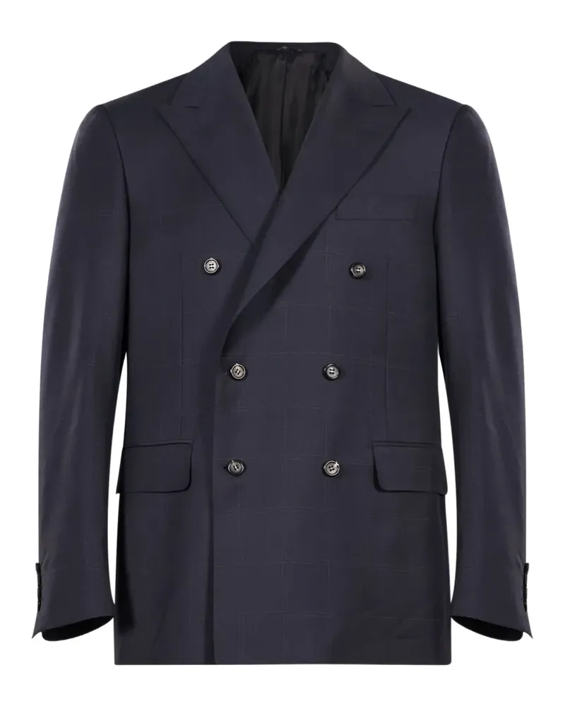 Canali Doppelreihiger Anzug mit Karomuster - Blau Blau
