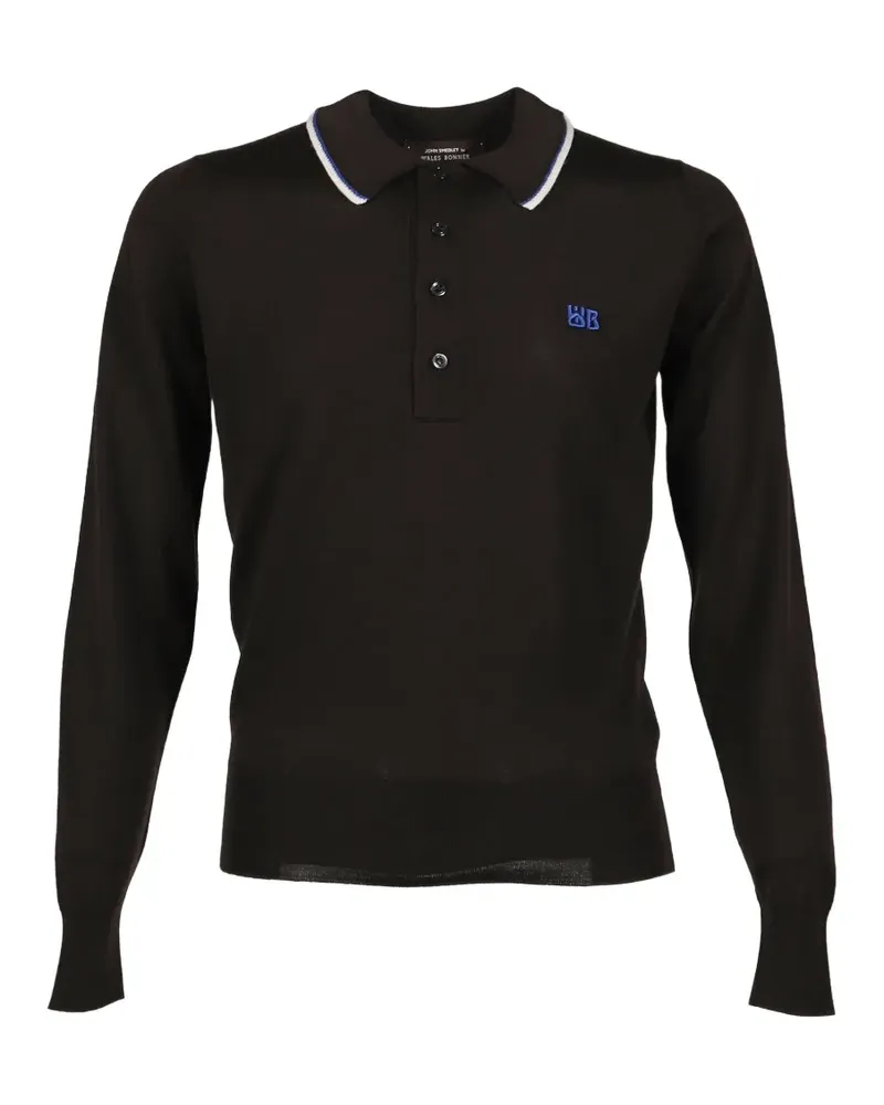 Wales Bonner Polo-Pullover mit Logo-Stickerei - Braun Braun