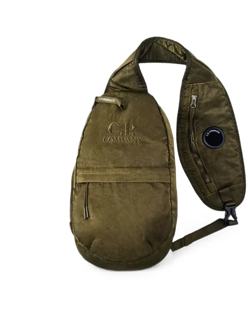 C.P. Company Lens Schultertasche mit Logo-Stickerei - Grün Grün