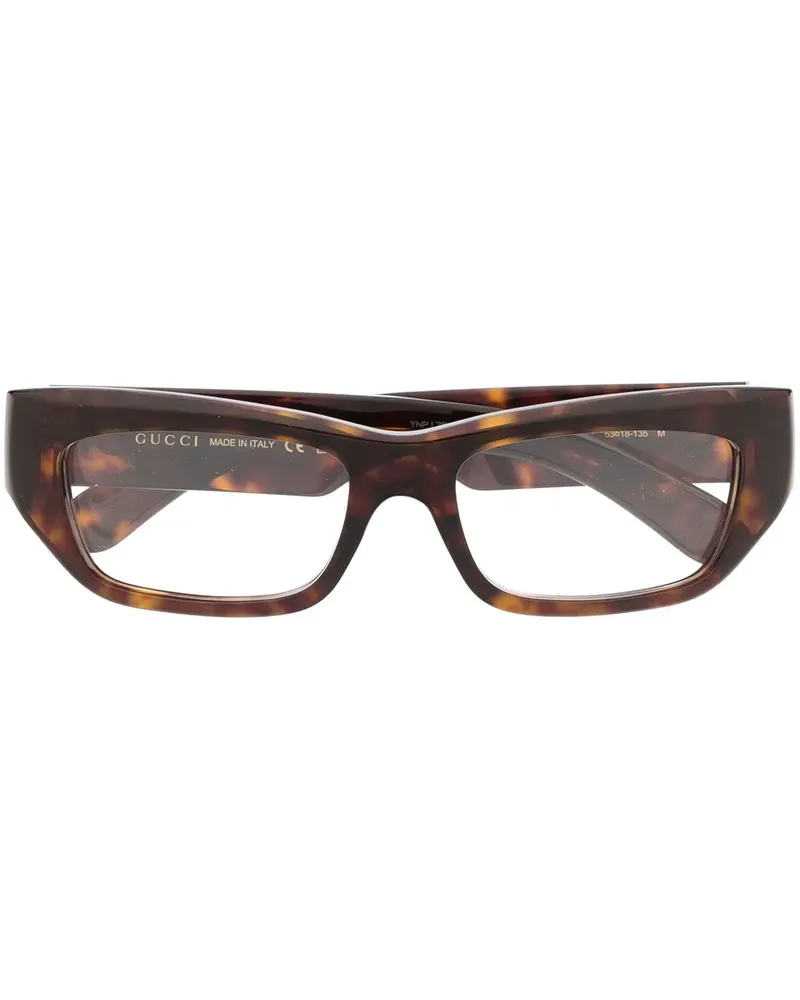 Gucci Brille mit eckigem Gestell - Braun Braun