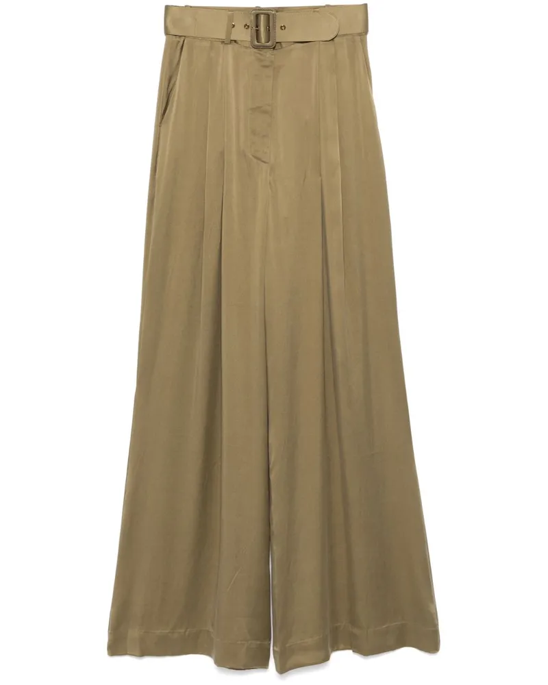 Zimmermann Wide-Leg-Hose aus Seide - Grün Grün
