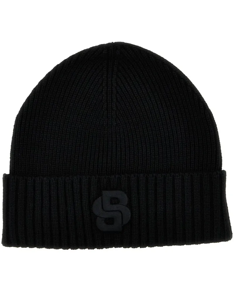 HUGO BOSS Beanie mit Logo-Stickerei - Schwarz Schwarz