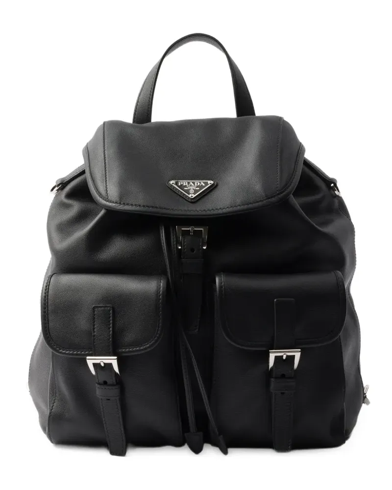 Prada Mittelgroßer Rucksack - Schwarz Schwarz