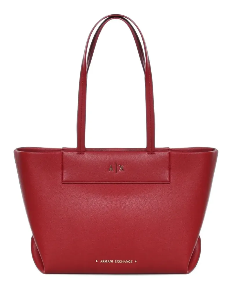 Armani Exchange logo-embossed grained-effect tote bag - Rot Rot