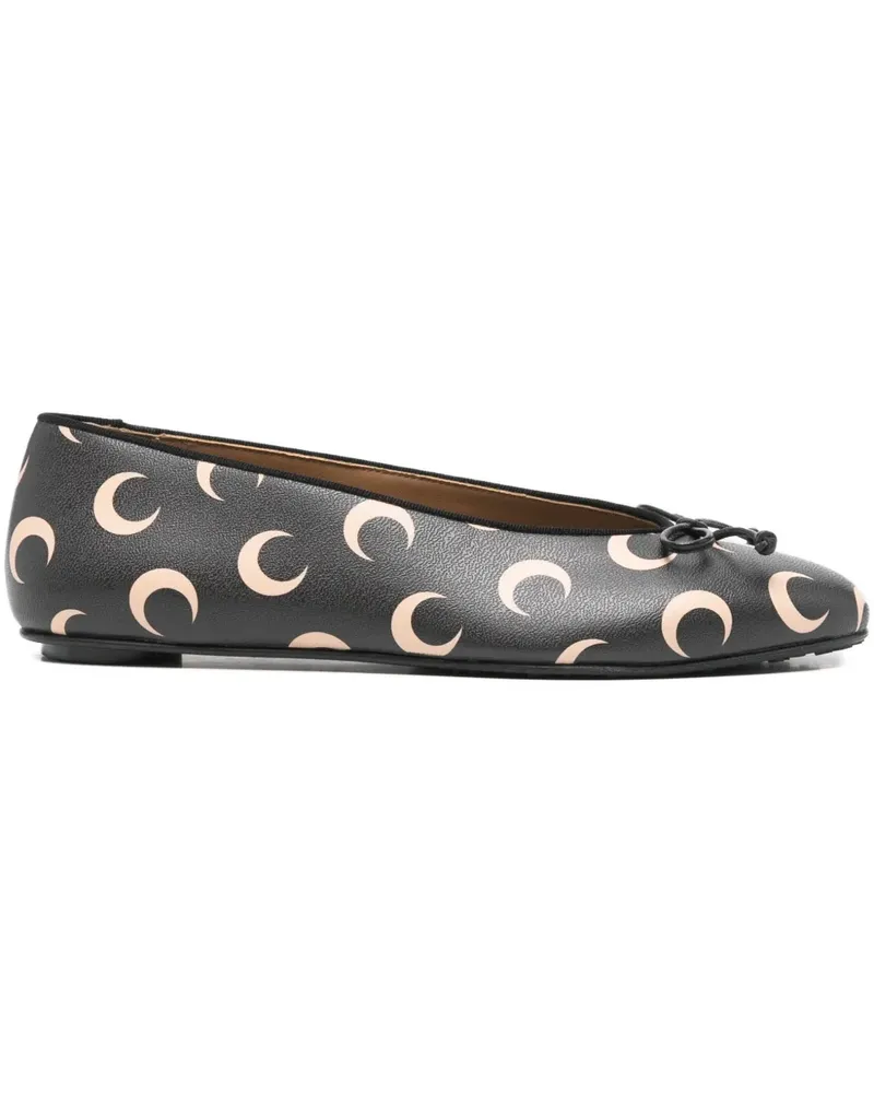 Marine Serre crescent-moon print ballet flats - IT99 INVERSE TAN It99