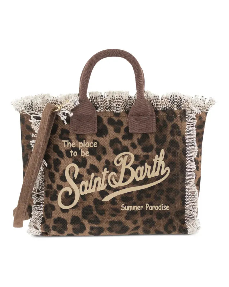MC2 Saint Barth leopard-print frayed tote bag - Braun Braun