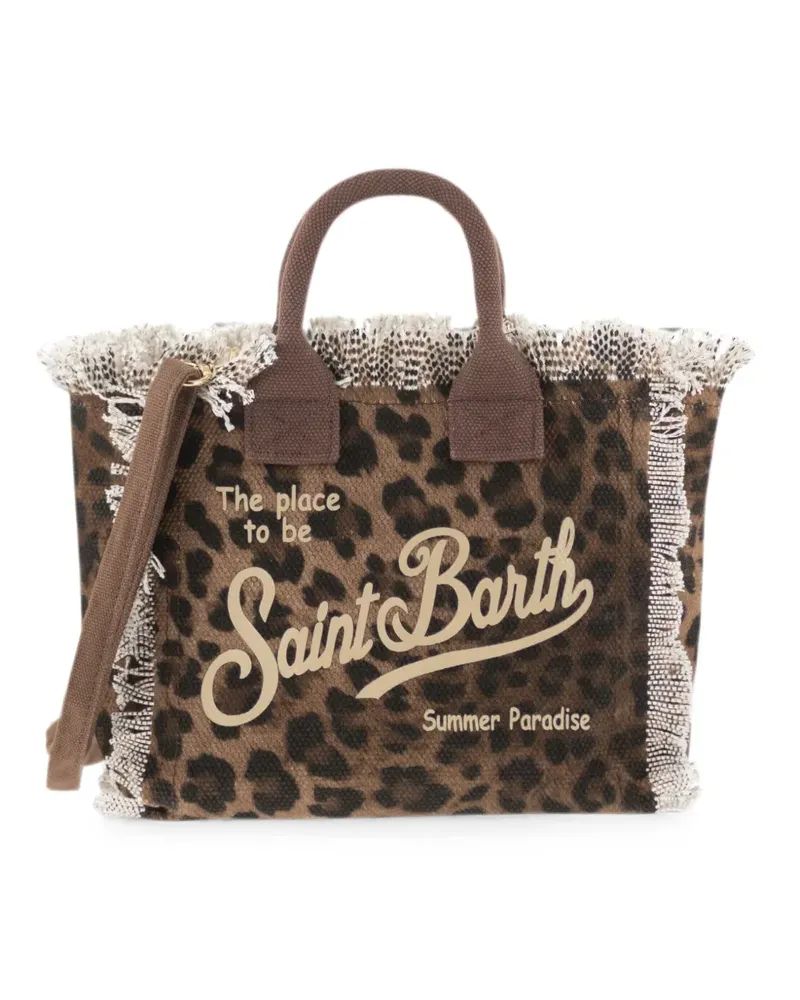 MC2 Saint Barth leopard-print frayed tote bag - Braun Braun