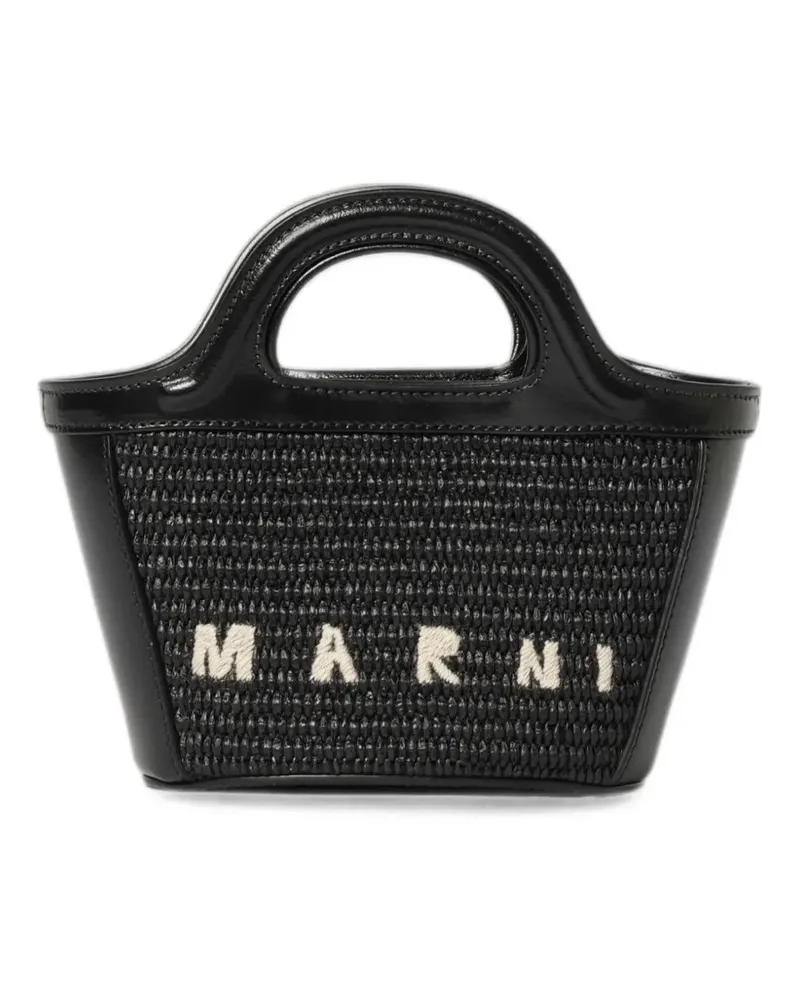 Marni Tropicalia leather-trim shoulder bag - Schwarz Schwarz