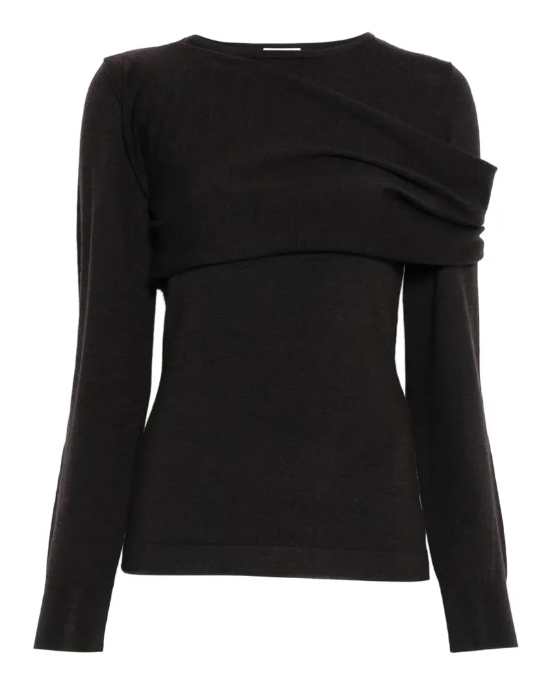 P.A.R.O.S.H. P.A.R.O H. Drapierter Pullover - Braun Braun