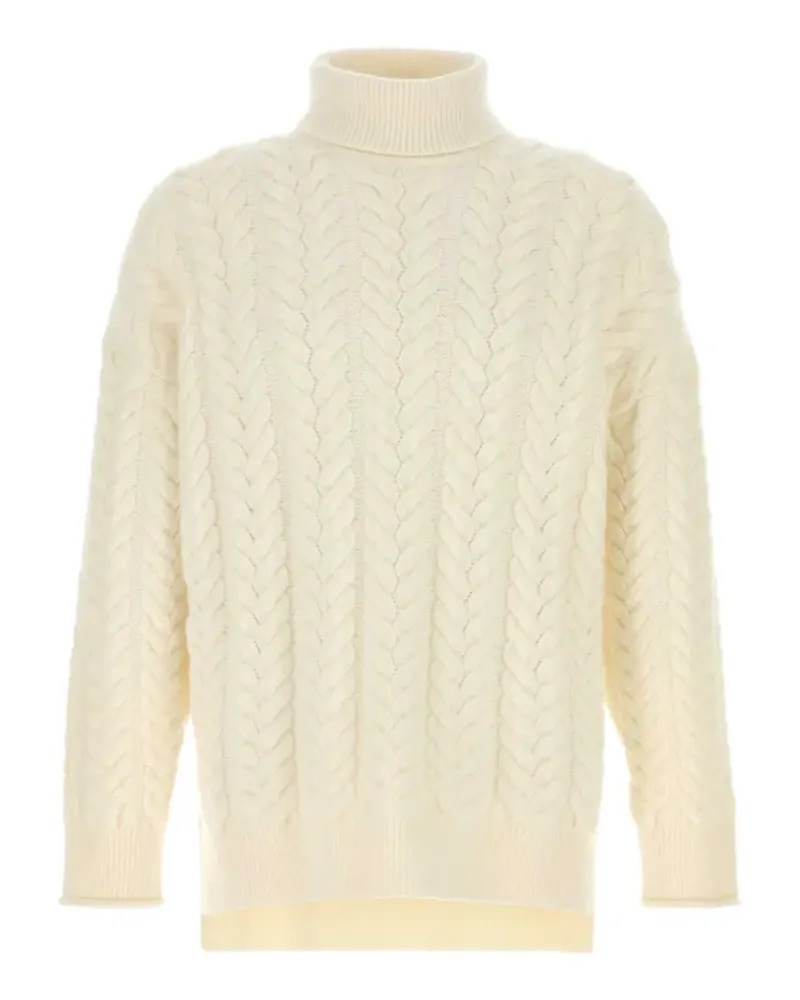 Giorgio Armani cable-knit roll-neck sweater - Nude Nude