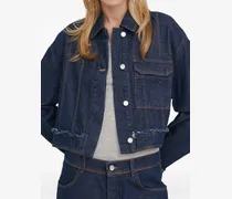 Jacke mit ausgefransten Taschen - Blau