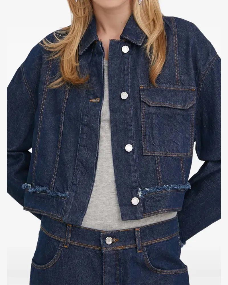 Stine Goya Jacke mit ausgefransten Taschen - Blau Blau