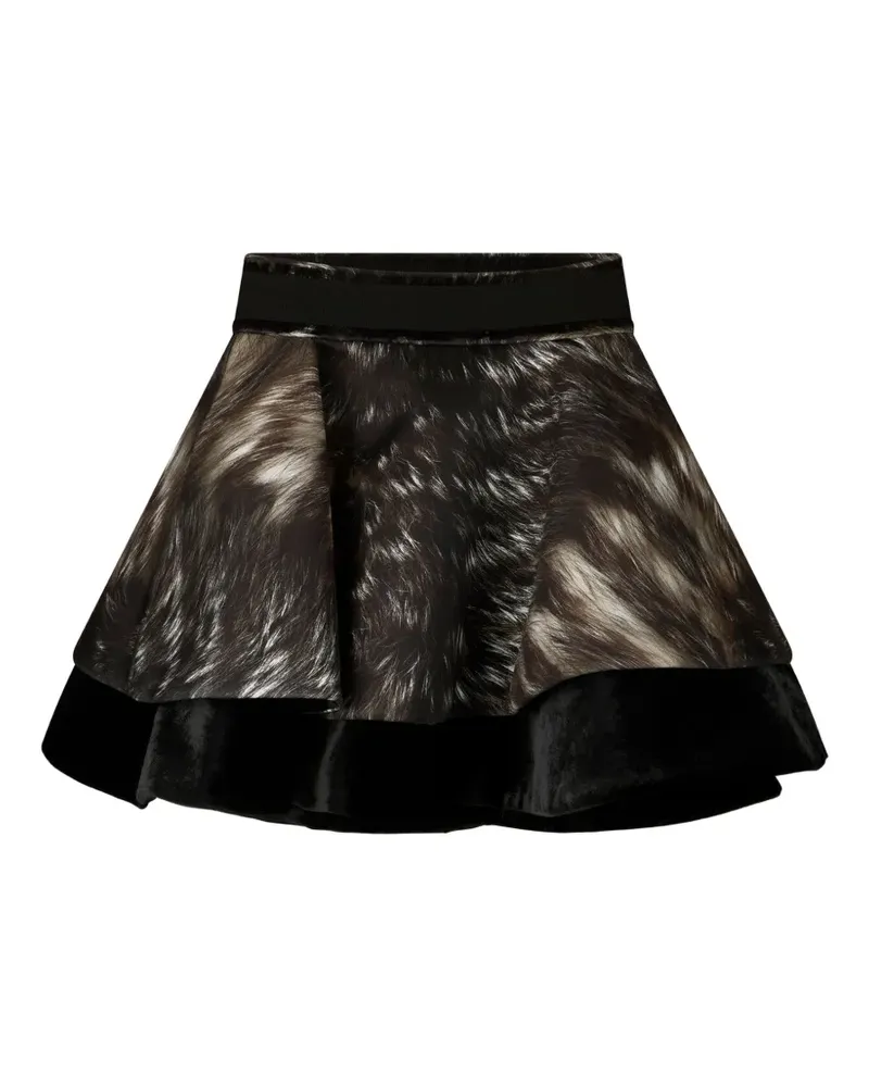 Roberto Cavalli Minirock mit Pelz-Print - Schwarz Schwarz