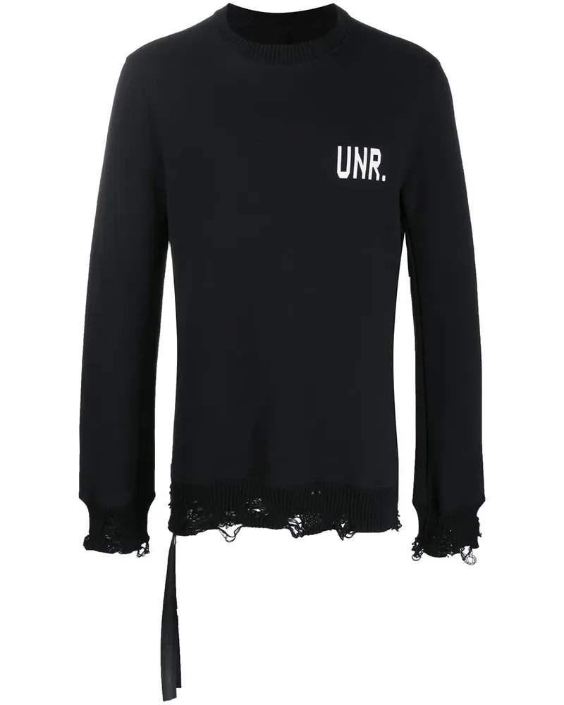 Unravel Sweatshirt mit rundem Ausschnitt - Schwarz Schwarz
