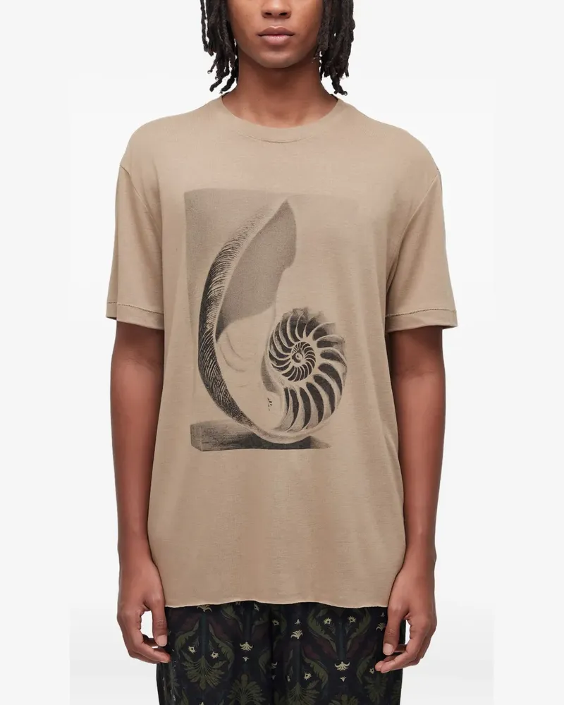 Osklen T-Shirt mit Nautilus Shell-Print - Braun Braun