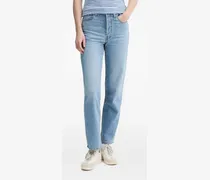 Gerade Jeans mit hohem Bund - Blau