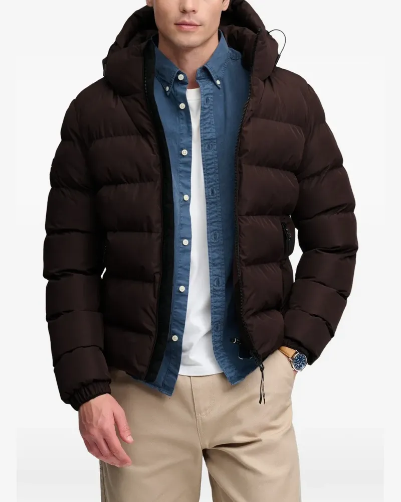 Superdry. hooded puffer jacket - Braun Braun