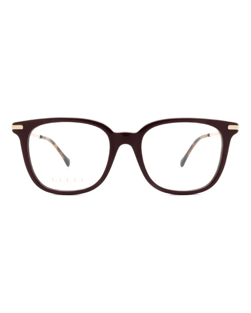 Gucci Eckige Horsebit Brille - Braun Braun