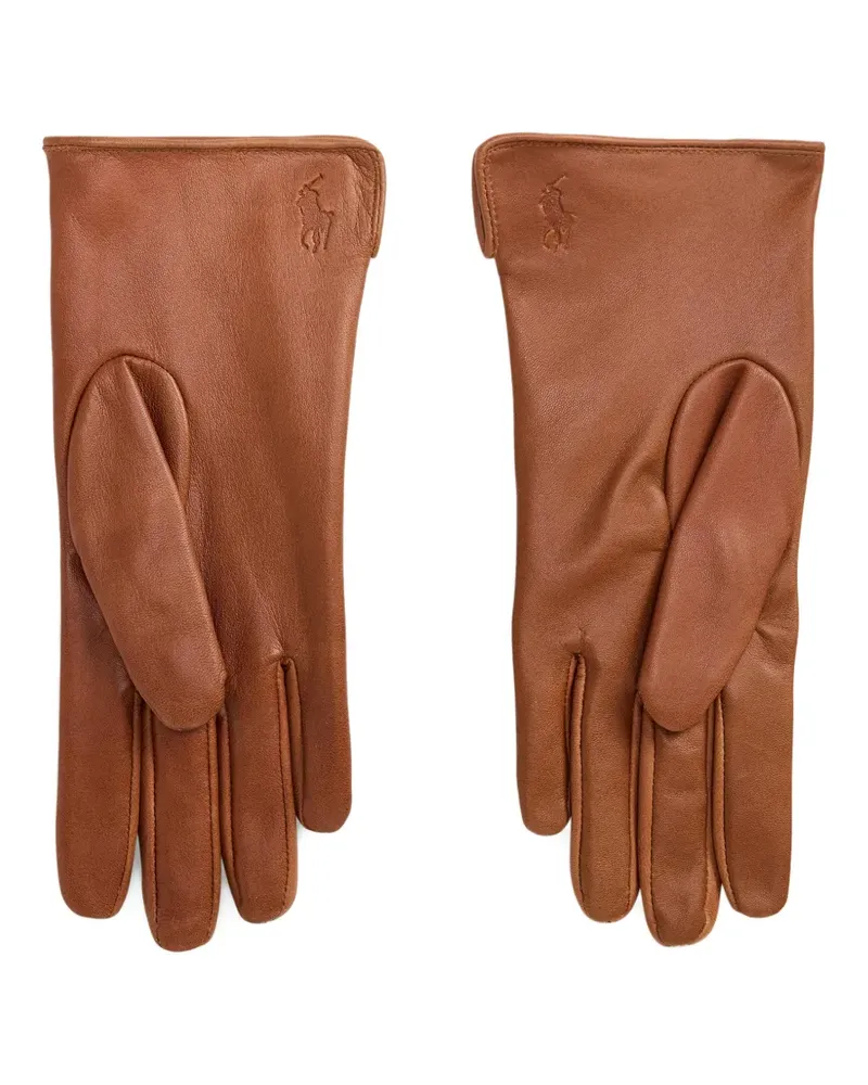 Ralph Lauren cow-print textured gloves - Braun Braun