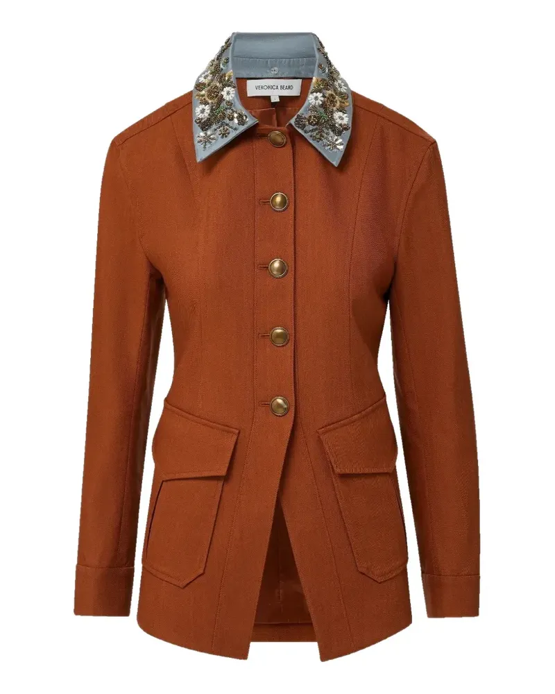 Veronica Beard Laramie Dickey Jacke mit Perlen - Orange Orange