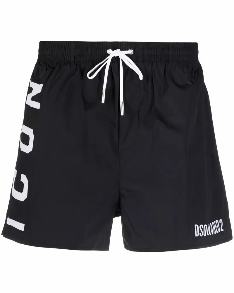 Dsquared2 Badeshorts mit Logo-Print - Schwarz Schwarz