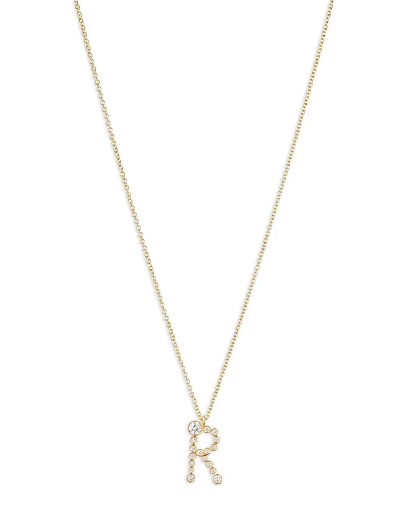 Sophie Bille Brahe 18kt recycelte Soprano R Gelbgoldhalskette mit Diamanten Gold