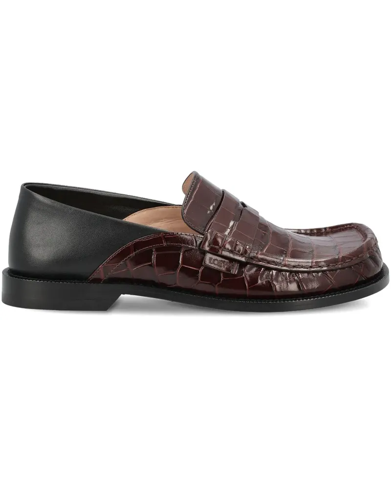 Loewe Campo Loafer mit Kroko-Optik - Braun Braun