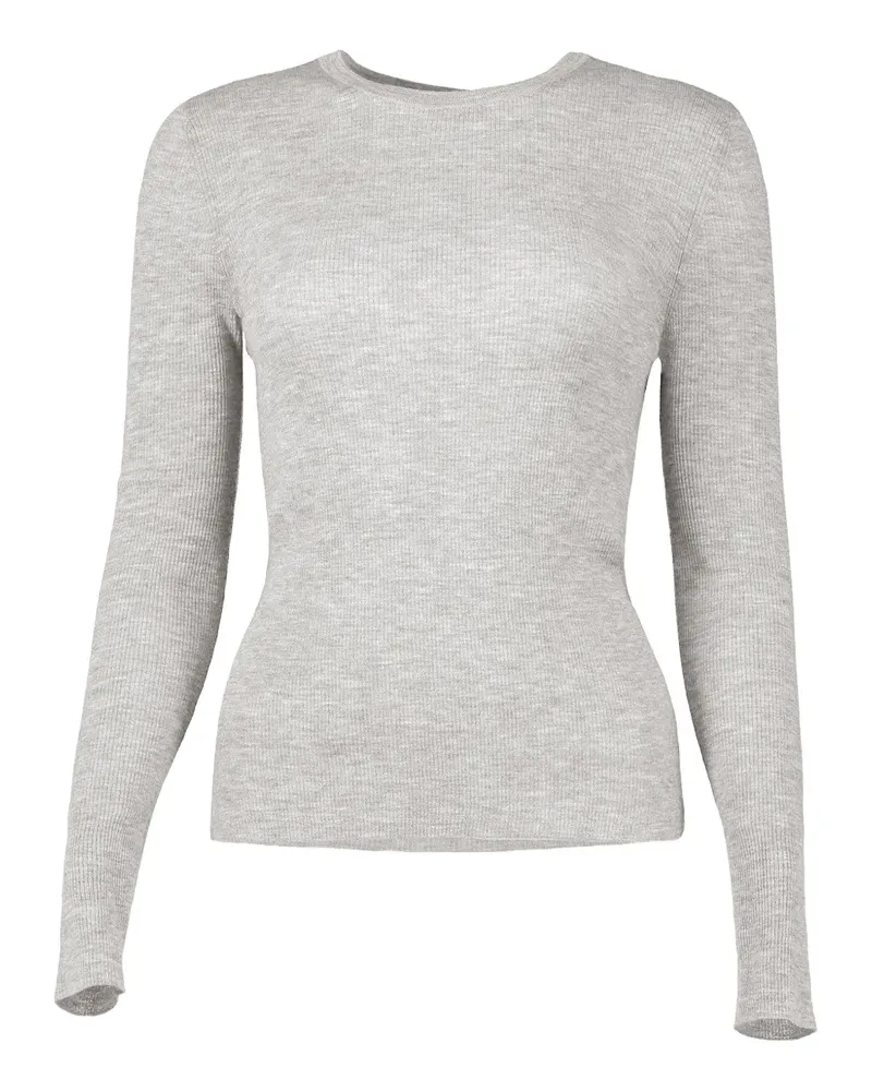 Michael Kors Gerippter Pullover mit rundem Ausschnitt - Grau Grau